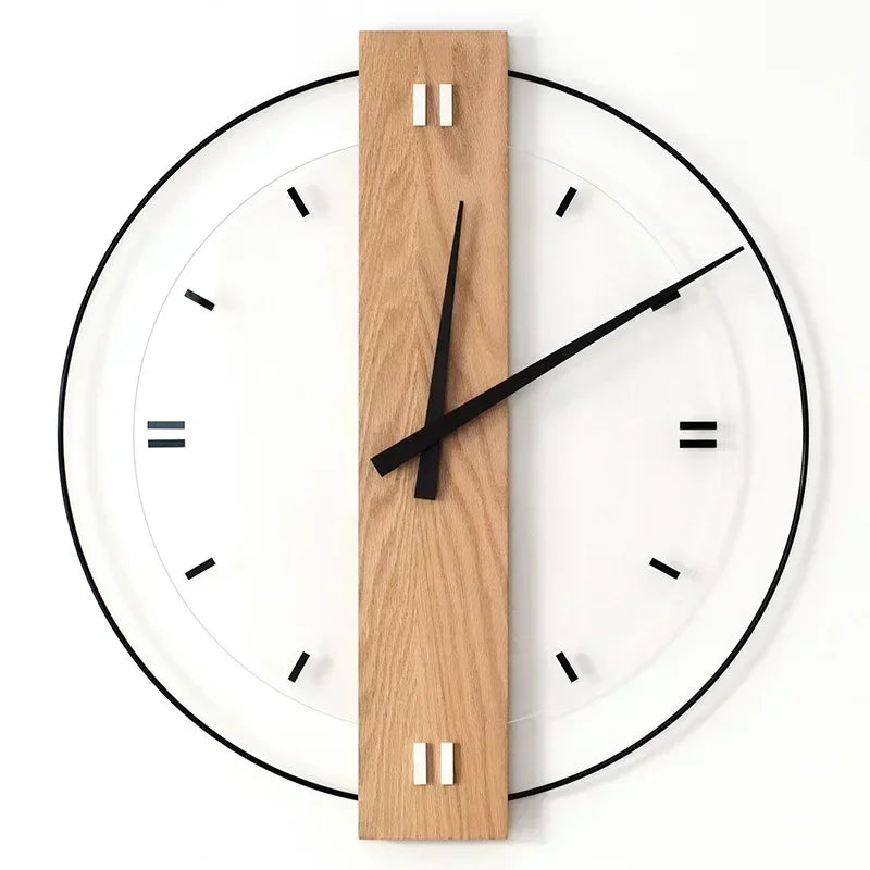 Floroux | Horloge murale en chêne noble avec accents minimalistes