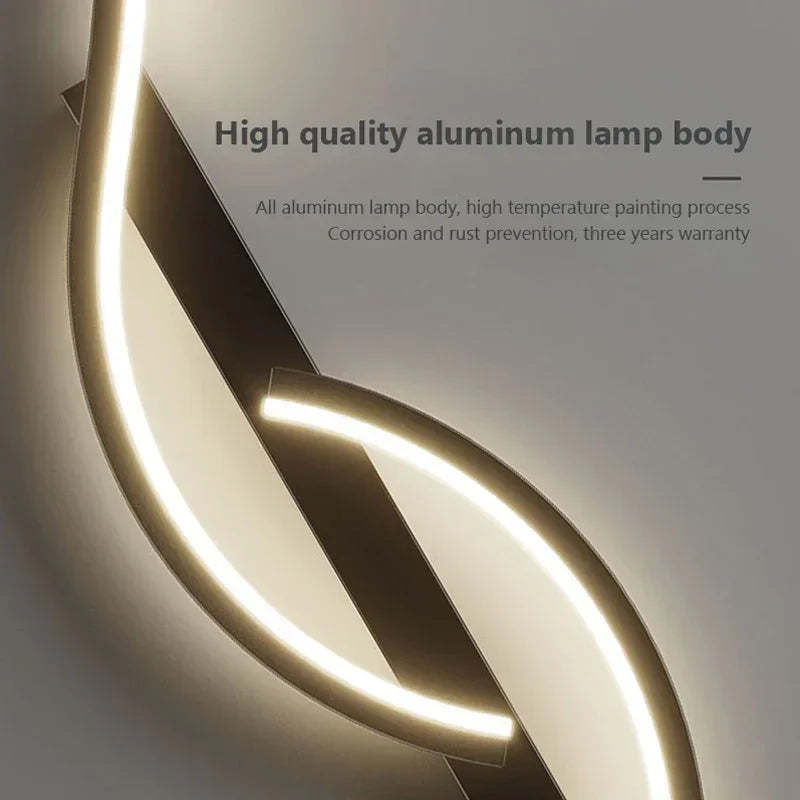 Lampe murale LED 60/80/100CM Télécommande intelligente Température de couleur réglable Luminosité Chambre de nuit Salon Appliques murales