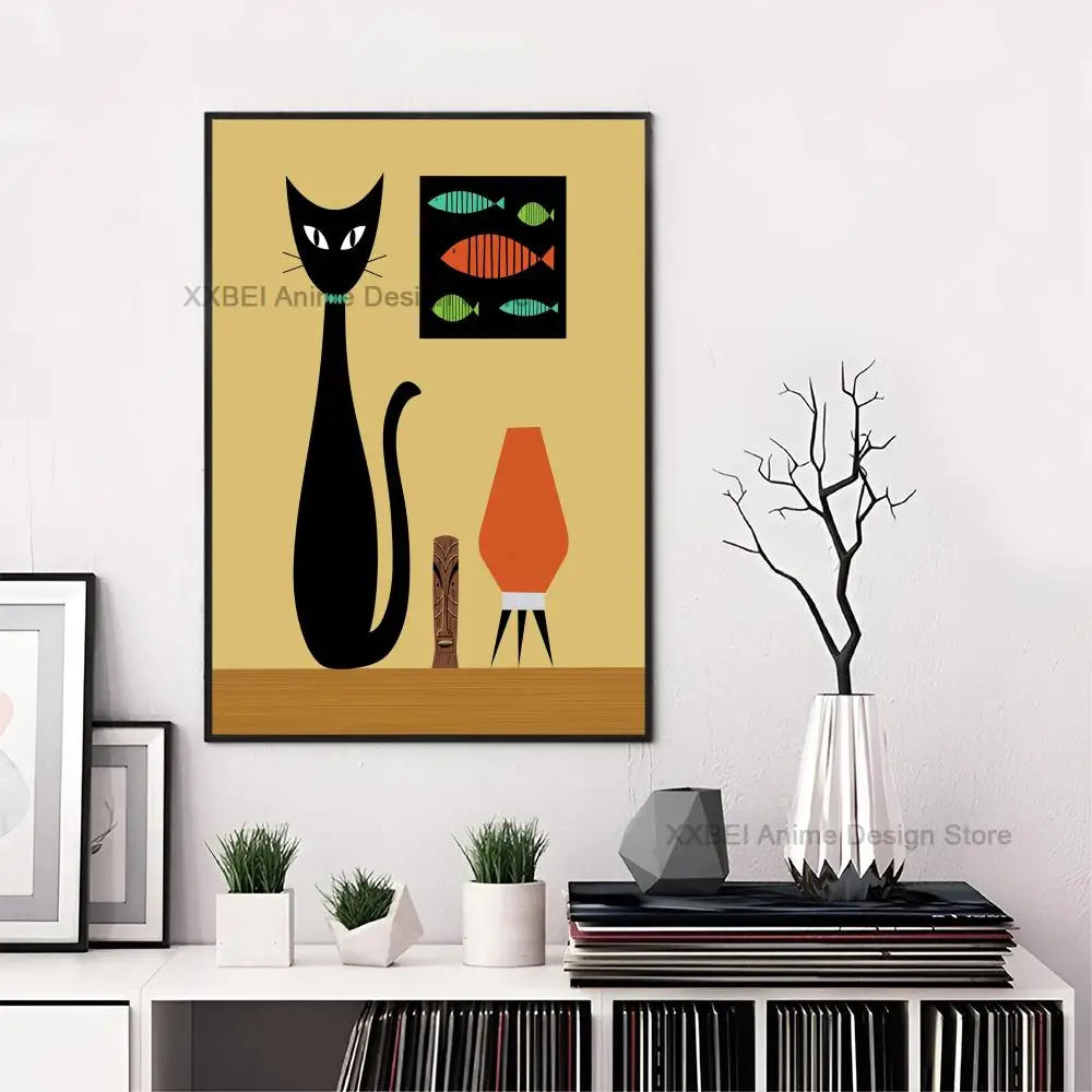 Affiche en toile premium Space-Age Atomic Cat