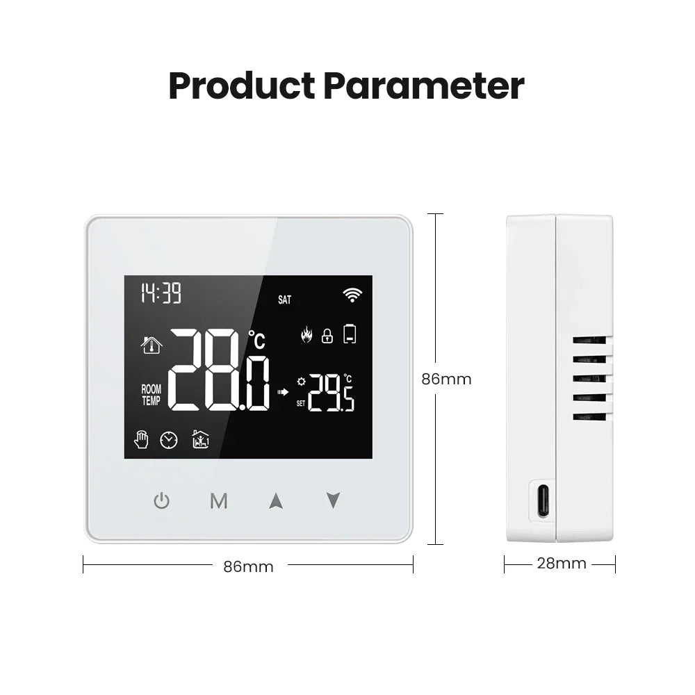 Thermostat d'affichage de chaudière à eau Tuya Zigbee - Contrôle de température WiFi via SmartLife Google Alexa Apps