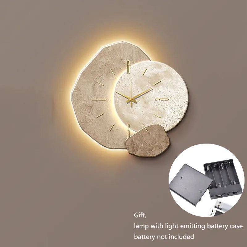 CreamWind Horloge – Horloge mural moderne et élégante avec LED