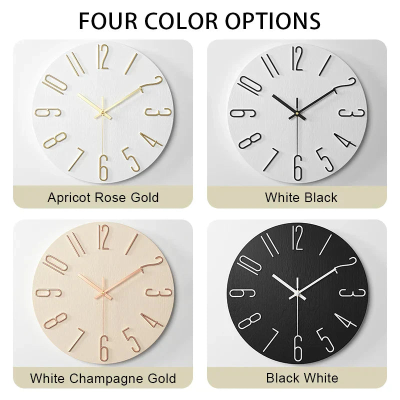 Horloge murale en bois de style scandinave