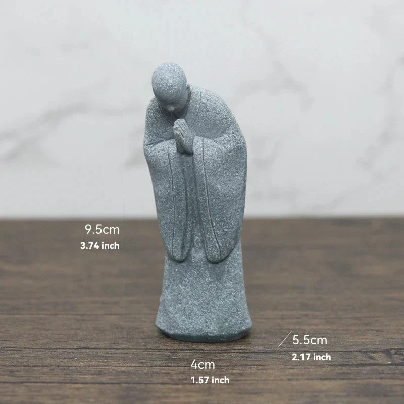 Floroux Ensemble de figurines Bouddha | Statues de moines méditatifs | Décoration de jardin Zen | Décoration de pleine conscience & Feng Shui pour la maison