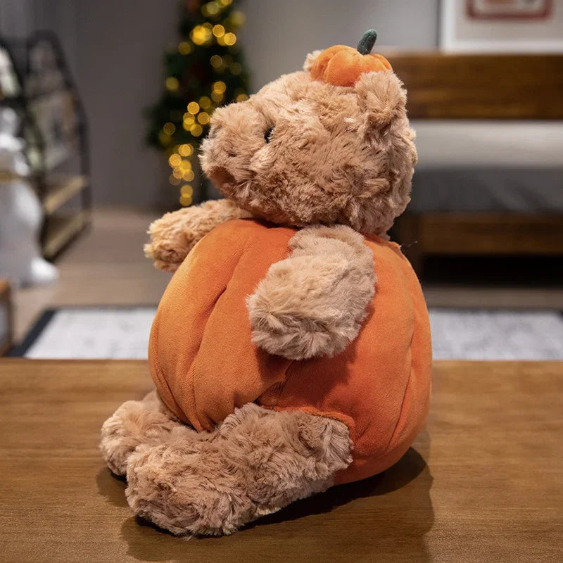 Floroux - Jouet en peluche mignon d'Halloween avec costume de citrouille amovible