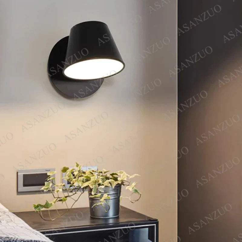 Applique murale Bedhead avec interrupteur à bascule Noir Blanc Appliques LED modernes Salon Couloir Chevet applique de lecture décorative