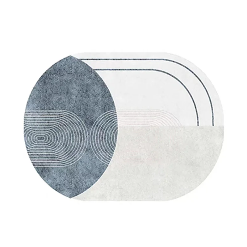 Tapis Wabi-Sabi – Tapis peluche doux et ovale pour le salon et la chambre, design nordique, épais tapis de canapé, décoration élégante pour la maison