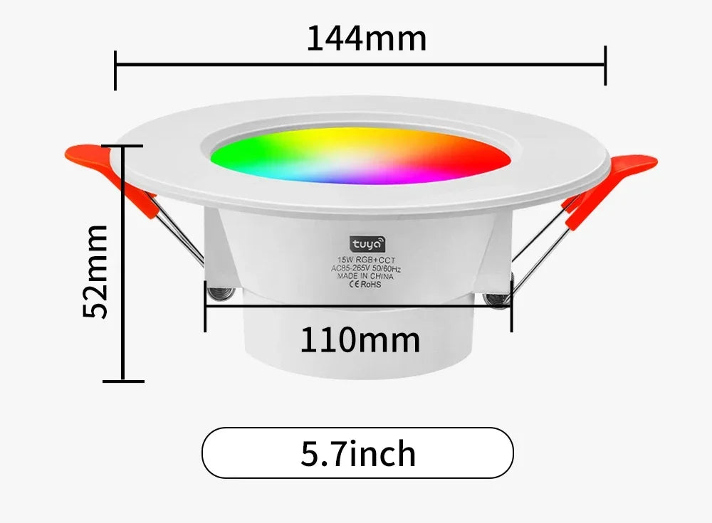 Tuya Zigbee Smart Wireless LED Downlights - RGB Wifi Contrôlé via SmartLife Google Alexa Apps