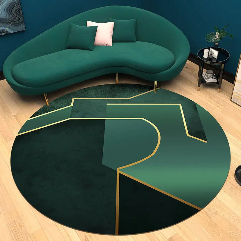 Tapis rond nordique – Tapis moderne et luxueux pour salon, chambre et balcon