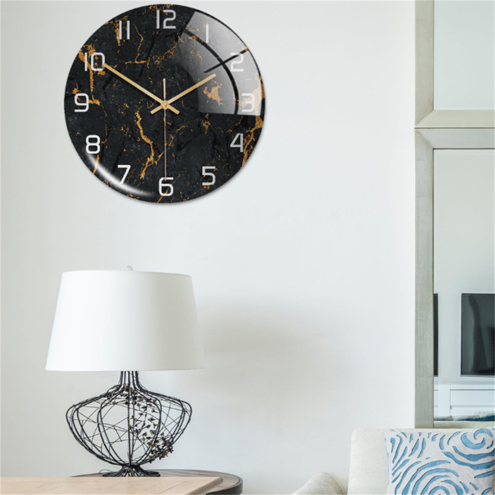 Montre murale en marbre stylé avec mécanisme silencieux