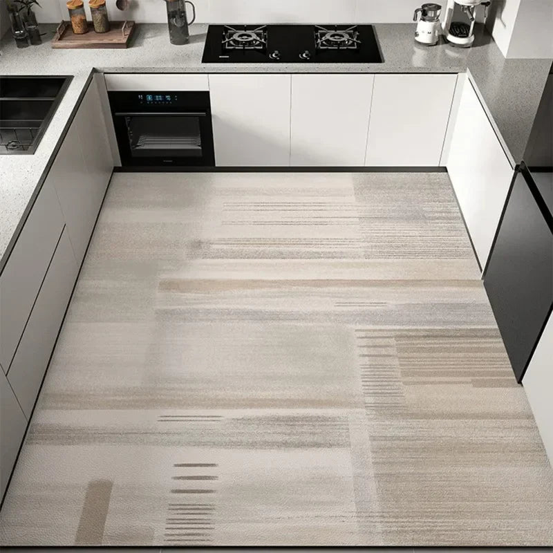 Tapis de cuisine moderne en PVC – Tapis de sol imperméable et résistant à l'huile pour une décoration intérieure élégante