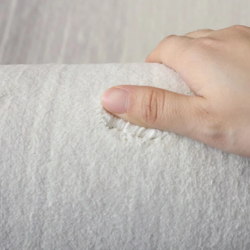 Tapis Wabi-Sabi – Tapis peluche doux et ovale pour le salon et la chambre, design nordique, épais tapis de canapé, décoration élégante pour la maison