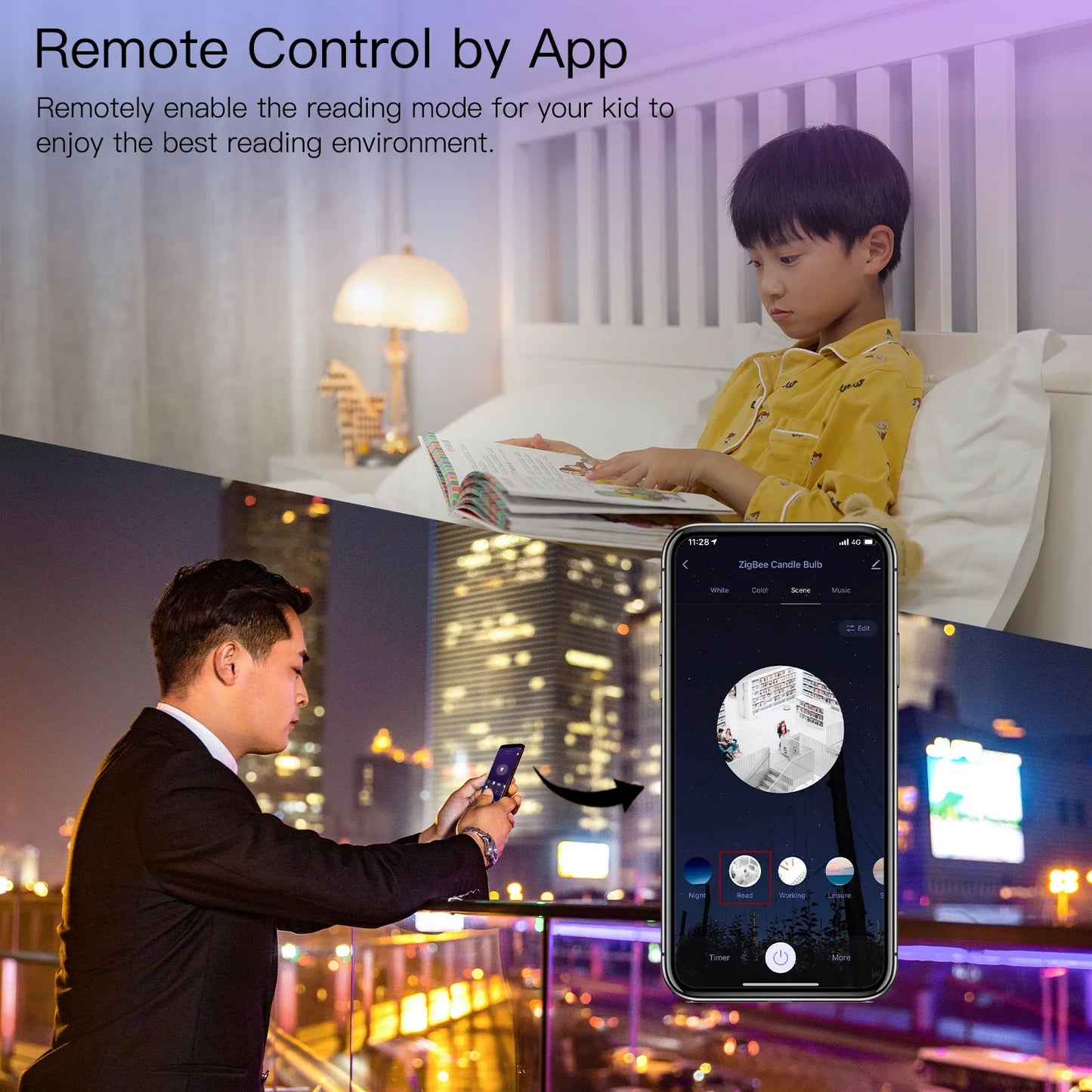 Ampoule LED Tuya Zigbee E14 - Lampe à bougie WiFi RGB Contrôle via SmartLife Google Alexa Apps