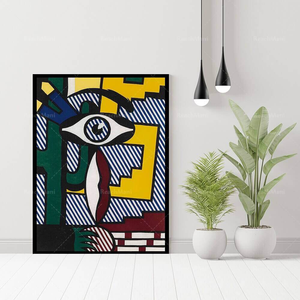 Affiche en toile en coton premium Pop Art de Lichtenstein