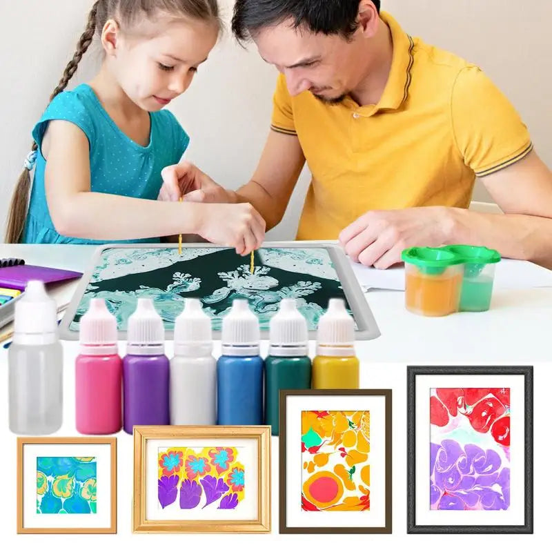 Set de peinture marbrée créative pour enfants - Kit d'art DIY amusant pour garçons et filles de 6 à 10 ans, cadeau de vacances unique pour les jeunes artistes en herbe