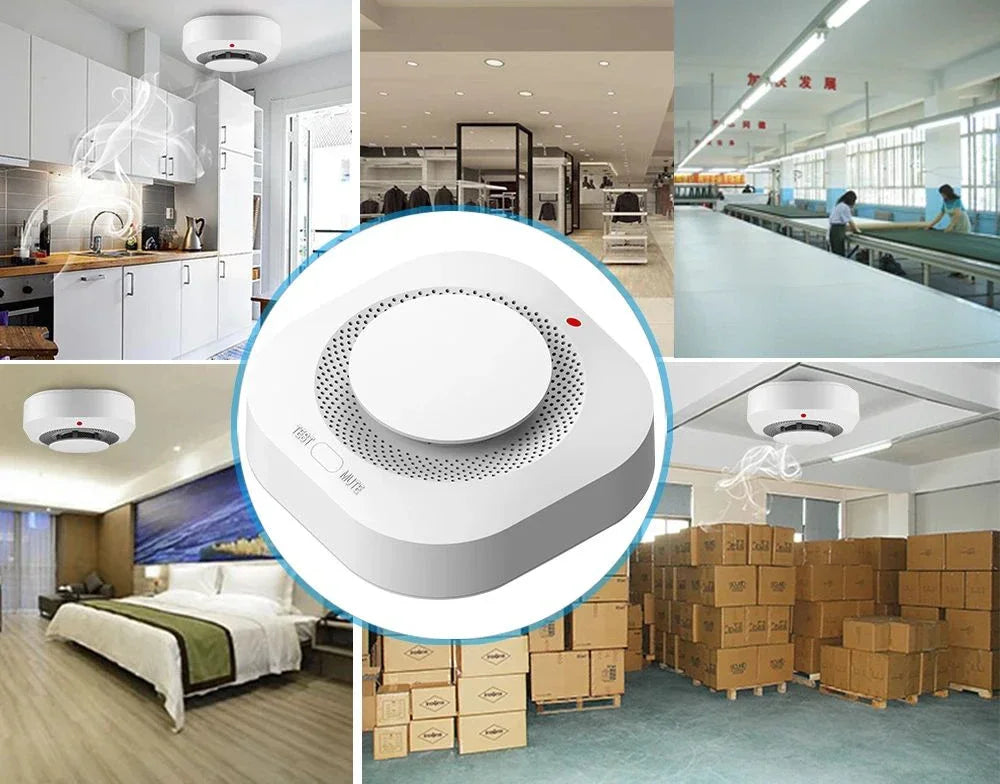 Détecteur de fumée et alarme intelligente Tuya - Alarme 80db contrôlée par WiFi via les applications SmartLife Google Alexa
