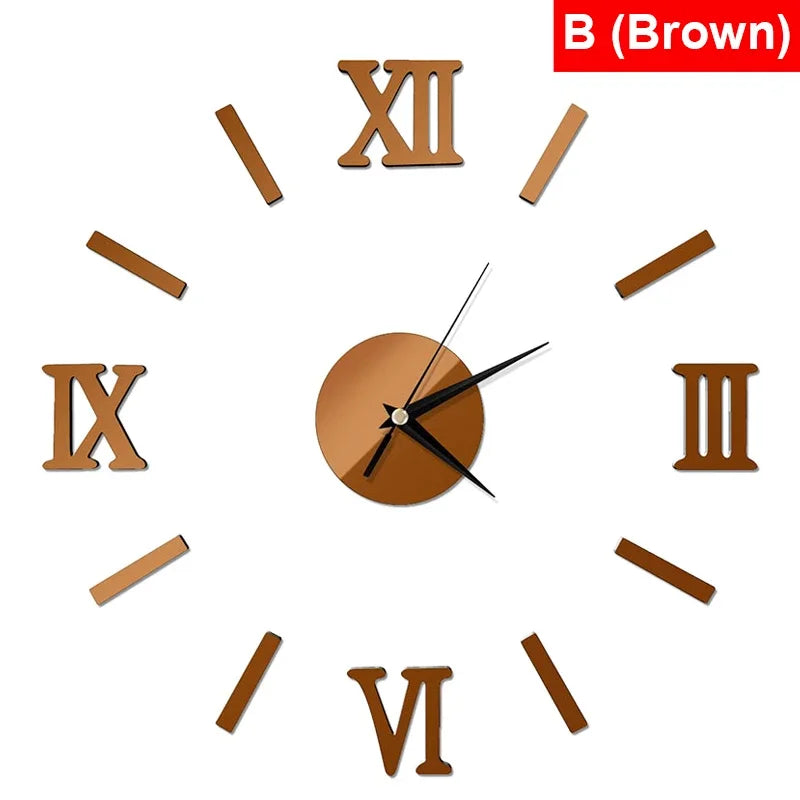 RomanTime Horloge 3D - Décoration Murale DIY Moderne