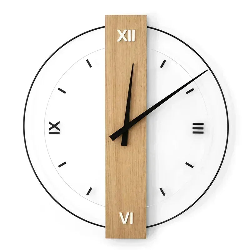 Floroux | Horloge murale en chêne noble avec accents minimalistes