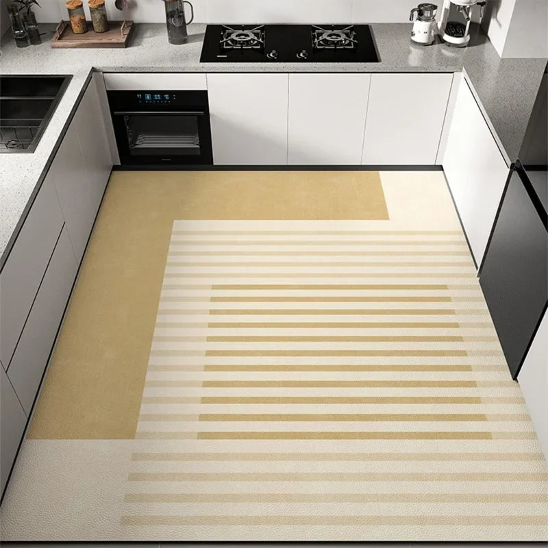 Tapis de cuisine moderne en PVC – Tapis de sol imperméable et résistant à l'huile pour une décoration intérieure élégante
