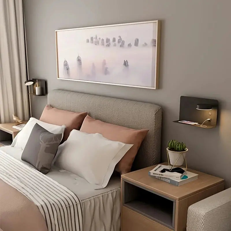 Lumière Élégante - Lampe de Chevet avec Port USB pour un Confort Moderne