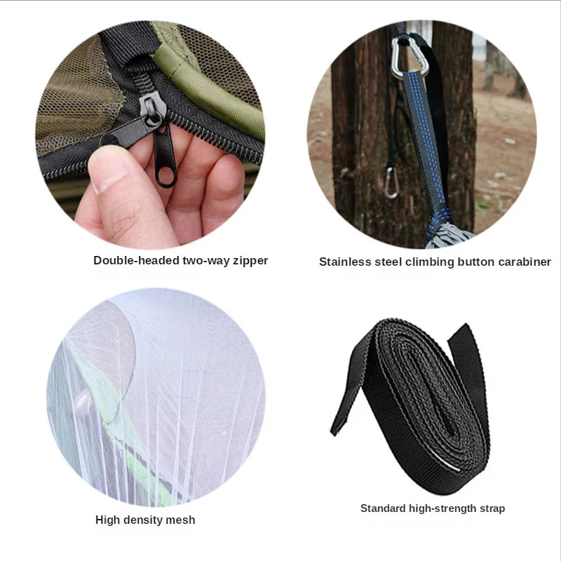 HangMatPro – Hamac avec Mosquito Net et Anti-Rollover
