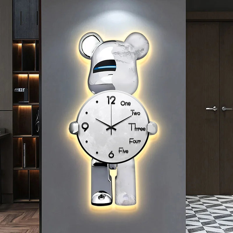 ChicBearTime – Montre décorative en forme d'ours pour le salon