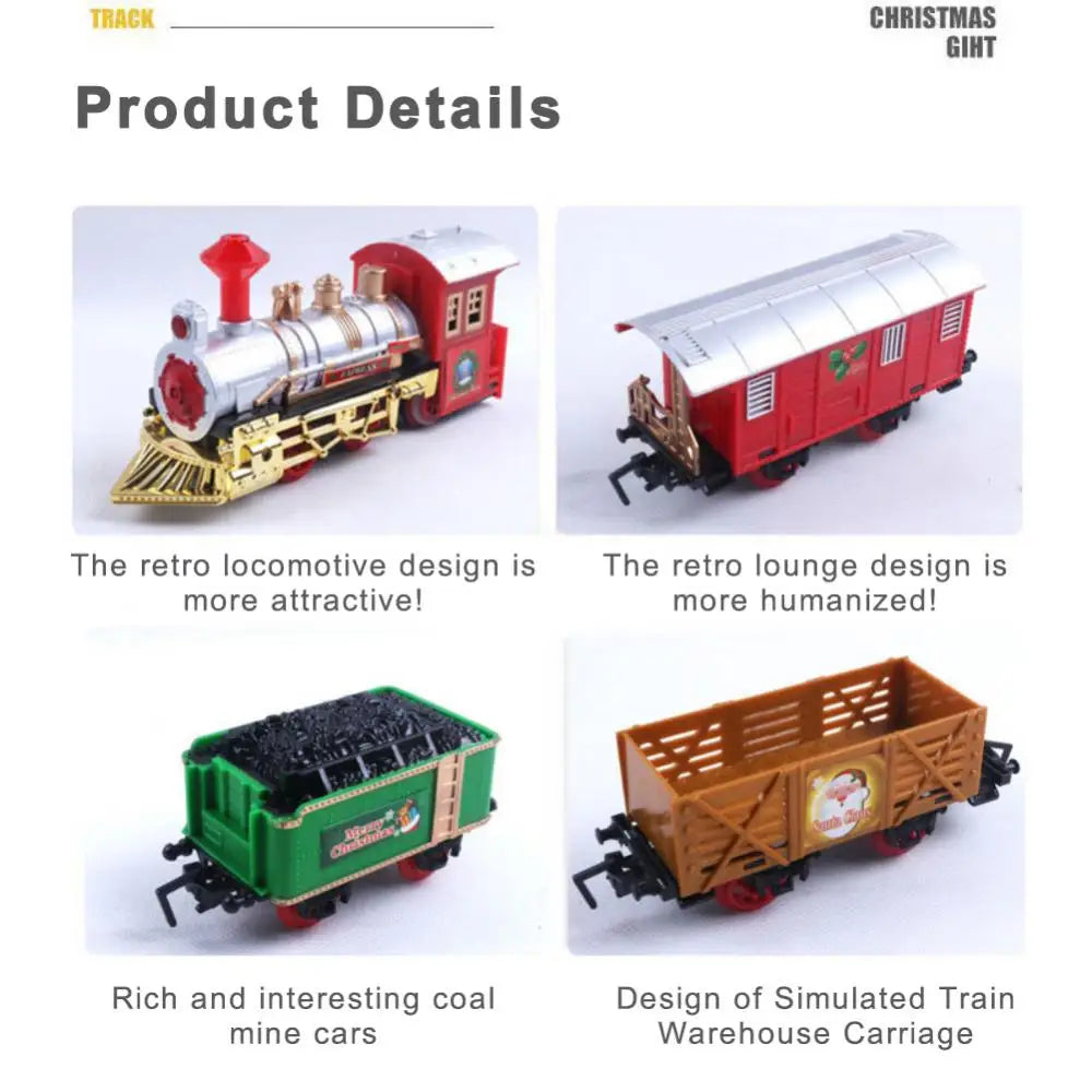 Train électrique télécommandé de haute qualité - Cadeau de Noël créatif pour les enfants, jouet de train amusant avec musique et lumières