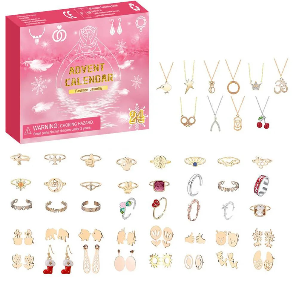 Kit de fabrication de bijoux DIY de Noël - Calendrier de l'Avent de 24 jours Cadeau 2024 Noël pour enfants