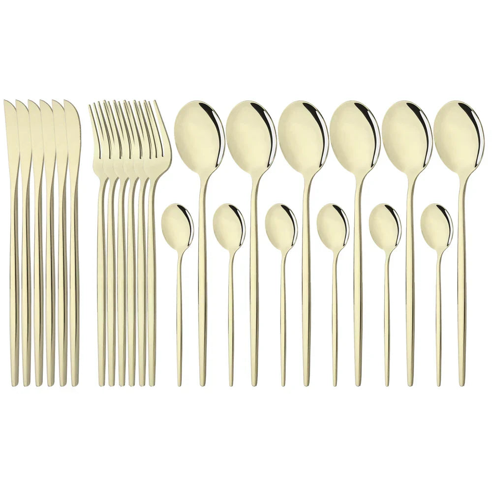 Floroux | Set de vaisselle en acier inoxydable
