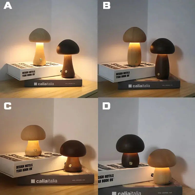 Lampe Tactile Champignon, Lumière Douce et Apaisante
