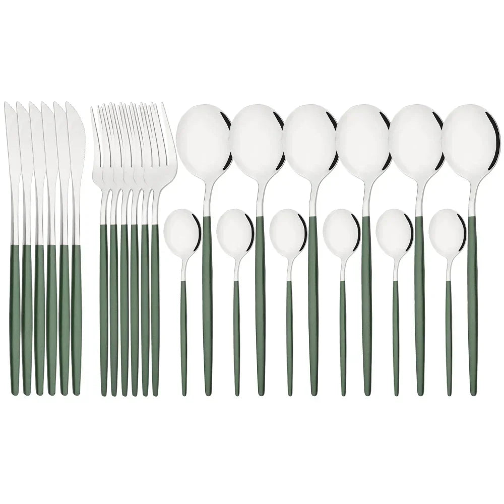 Floroux | Set de vaisselle en acier inoxydable