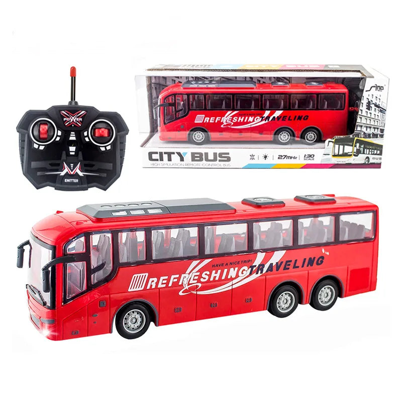 Télécommande de bus touristique électrique - Véhicule RC à l'échelle avec lumières pour enfants, école et plaisir en ville