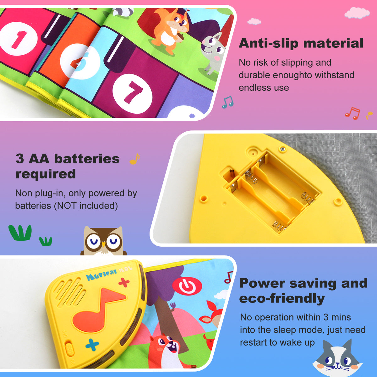 Tapis de danse musical multifonctionnel pour tout-petits - Clavier piano interactif avec sons d'animaux, cadeau éducatif pour enfants, amusement portable !