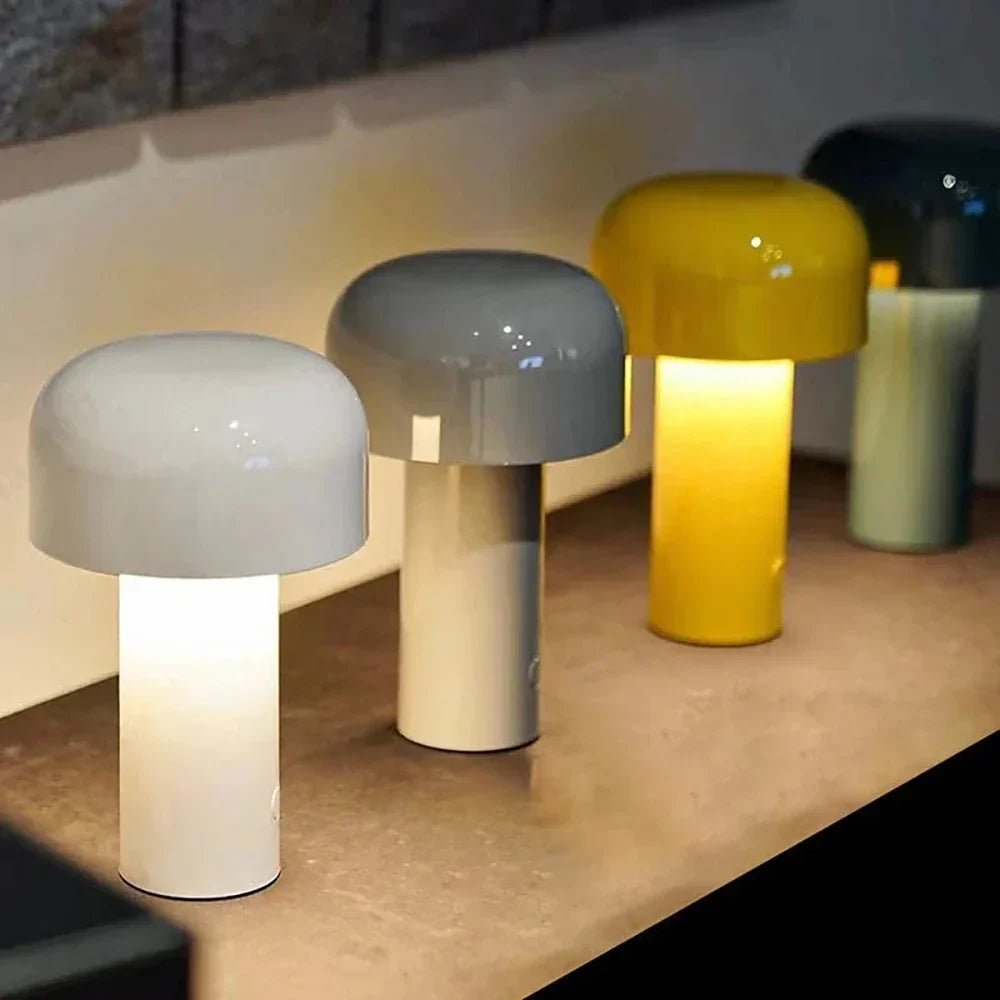 Lampe de table champignon designer italien - Lampe de nuit portable sans fil à toucher