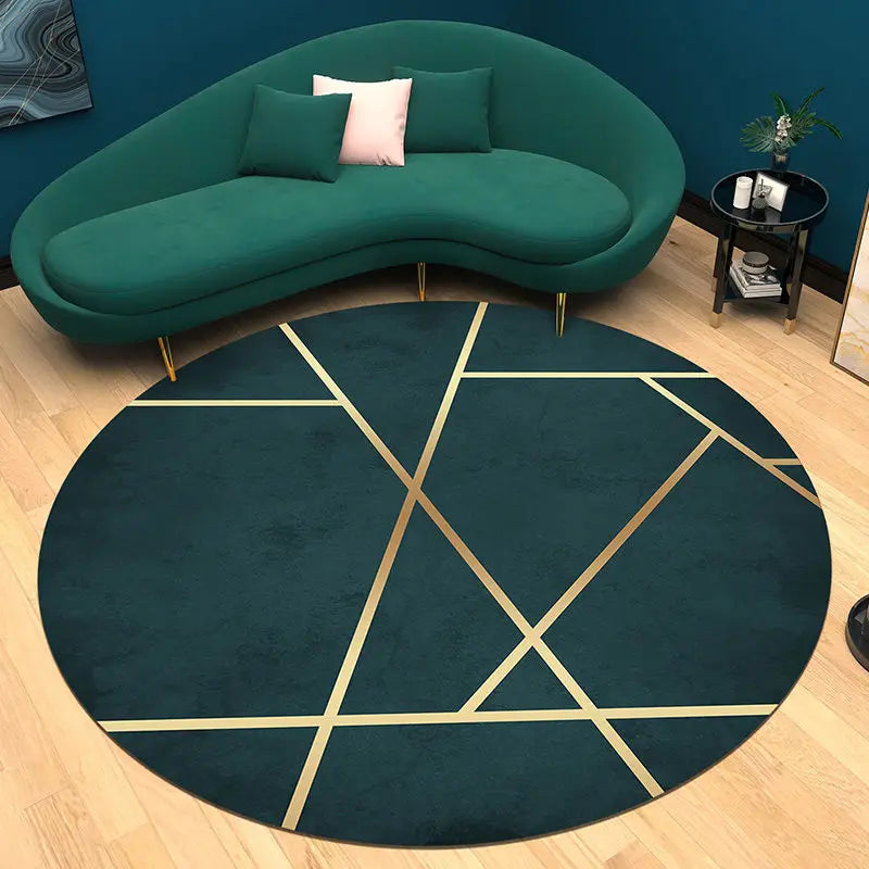 Tapis rond nordique – Tapis moderne et luxueux pour salon, chambre et balcon