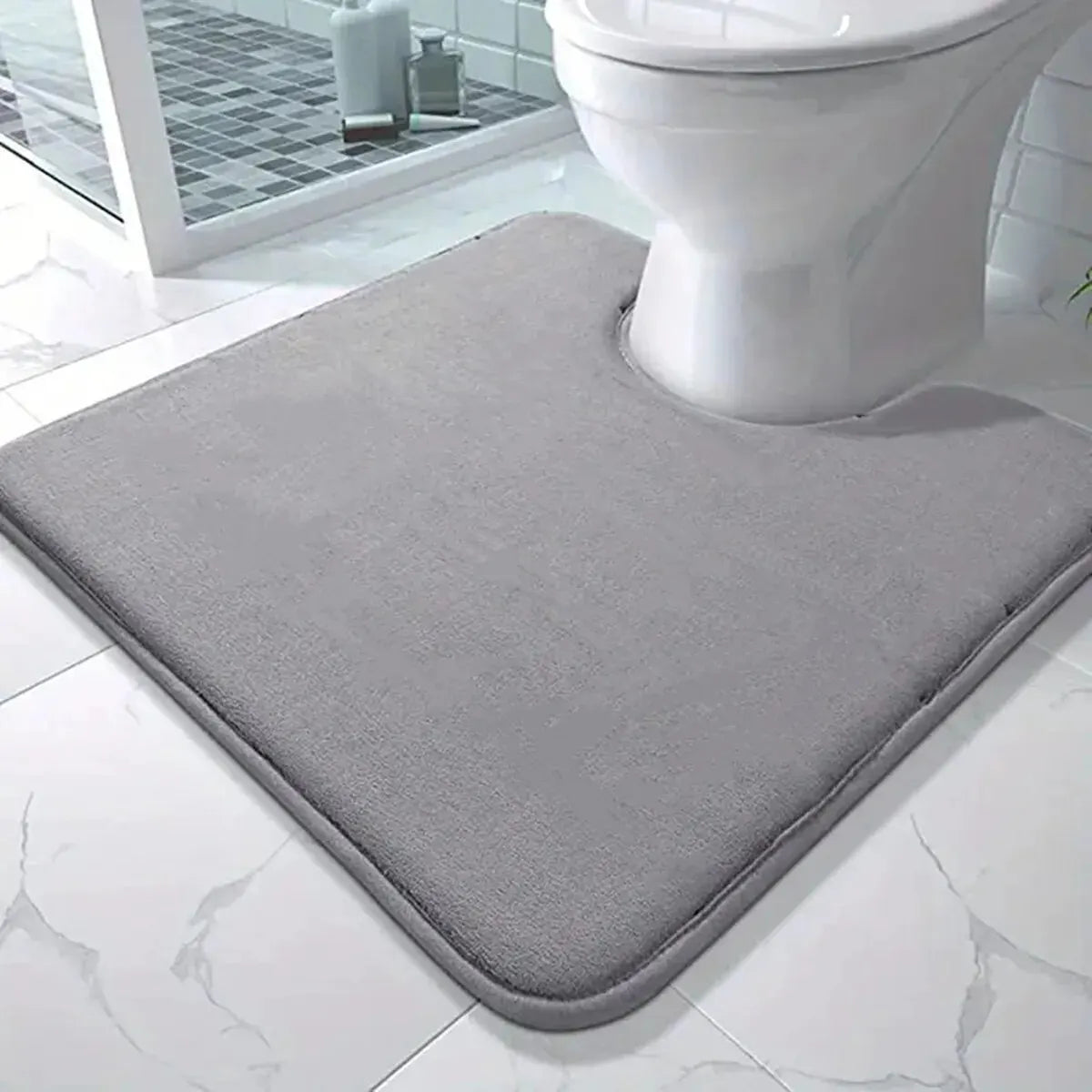 Tapis de salle de bain en U antidérapant – Tapis de toilette absorbant pour une décoration intérieure élégante