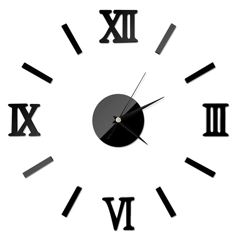 RomanTime Horloge 3D - Décoration Murale DIY Moderne