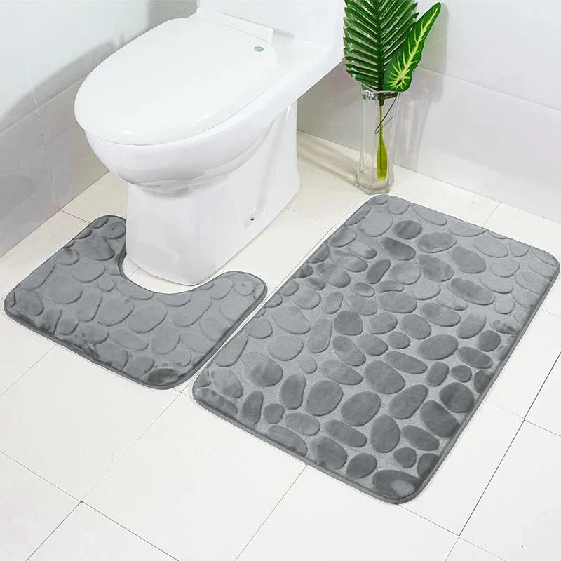 Tapis de bain antidérapant en 2 pièces