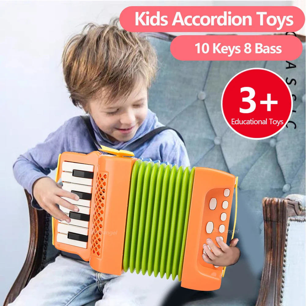 Instrument musical accordéon pour enfants - Jouet éducatif léger pour les tout-petits, Cadeau parfait pour les garçons et les filles de 3 ans et plus, Amusement en intérieur et en extérieur