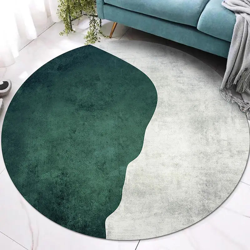 Tapis rond nordique – Tapis moderne et luxueux pour salon, chambre et balcon