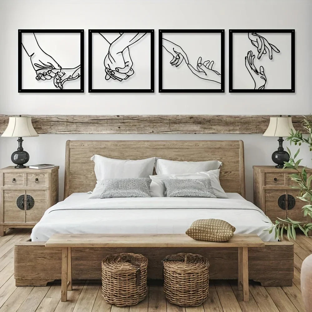 Embrace Art mural en métal Mains