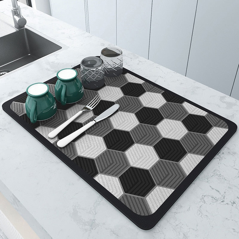 Absorbmat Premium - Le Tapis de Cuisine Parfait pour Vaisselle Sèche et Sûre