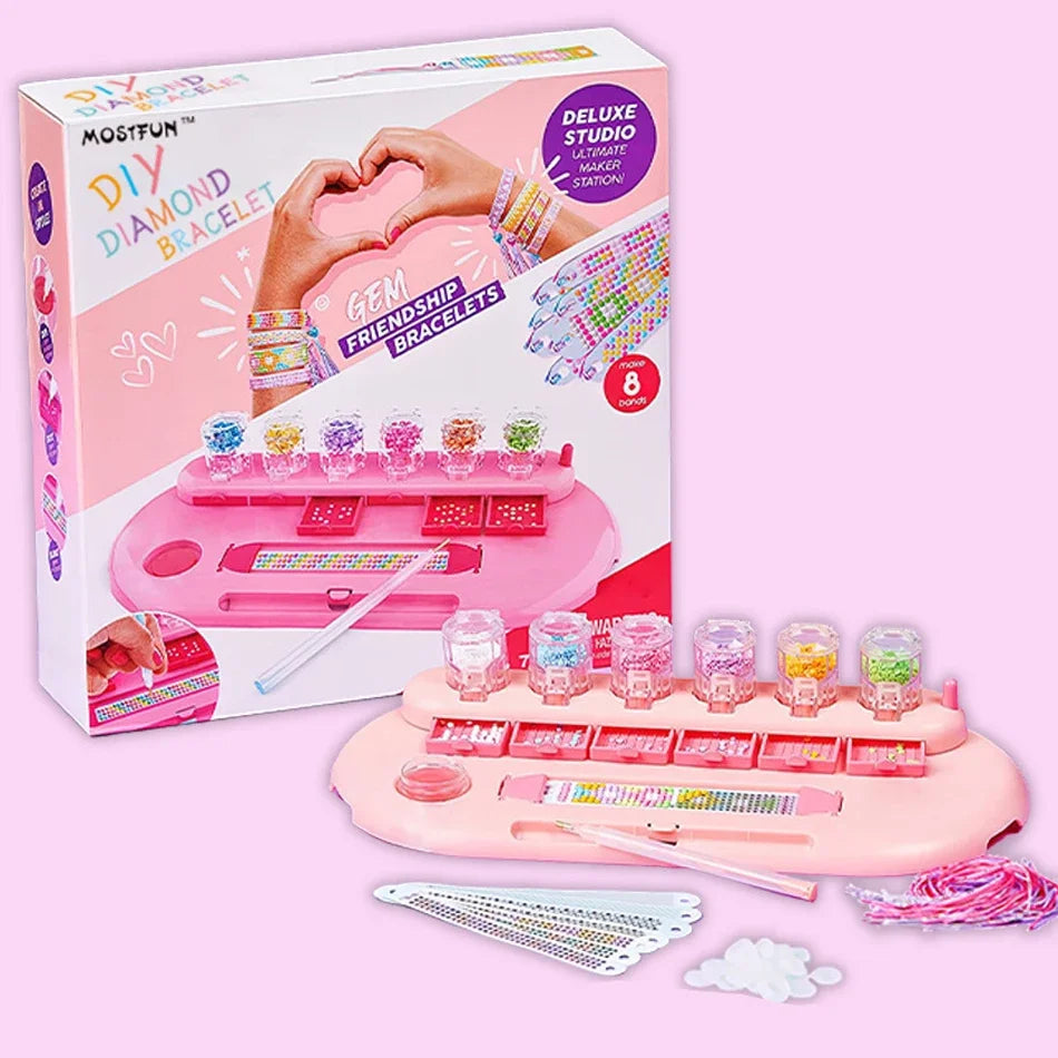 Bracelet de peinture diamant DIY réglable pour enfants et adultes - Artisanat de bijoux créatif avec art de broderie