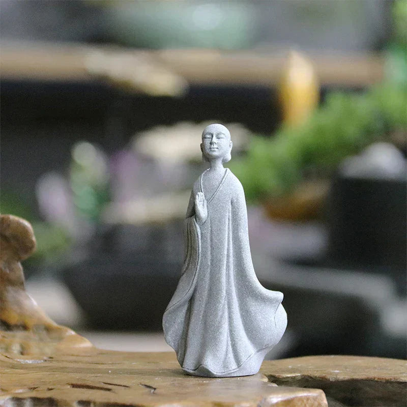 Floroux Ensemble de figurines Bouddha | Statues de moines méditatifs | Décoration de jardin Zen | Décoration de pleine conscience & Feng Shui pour la maison