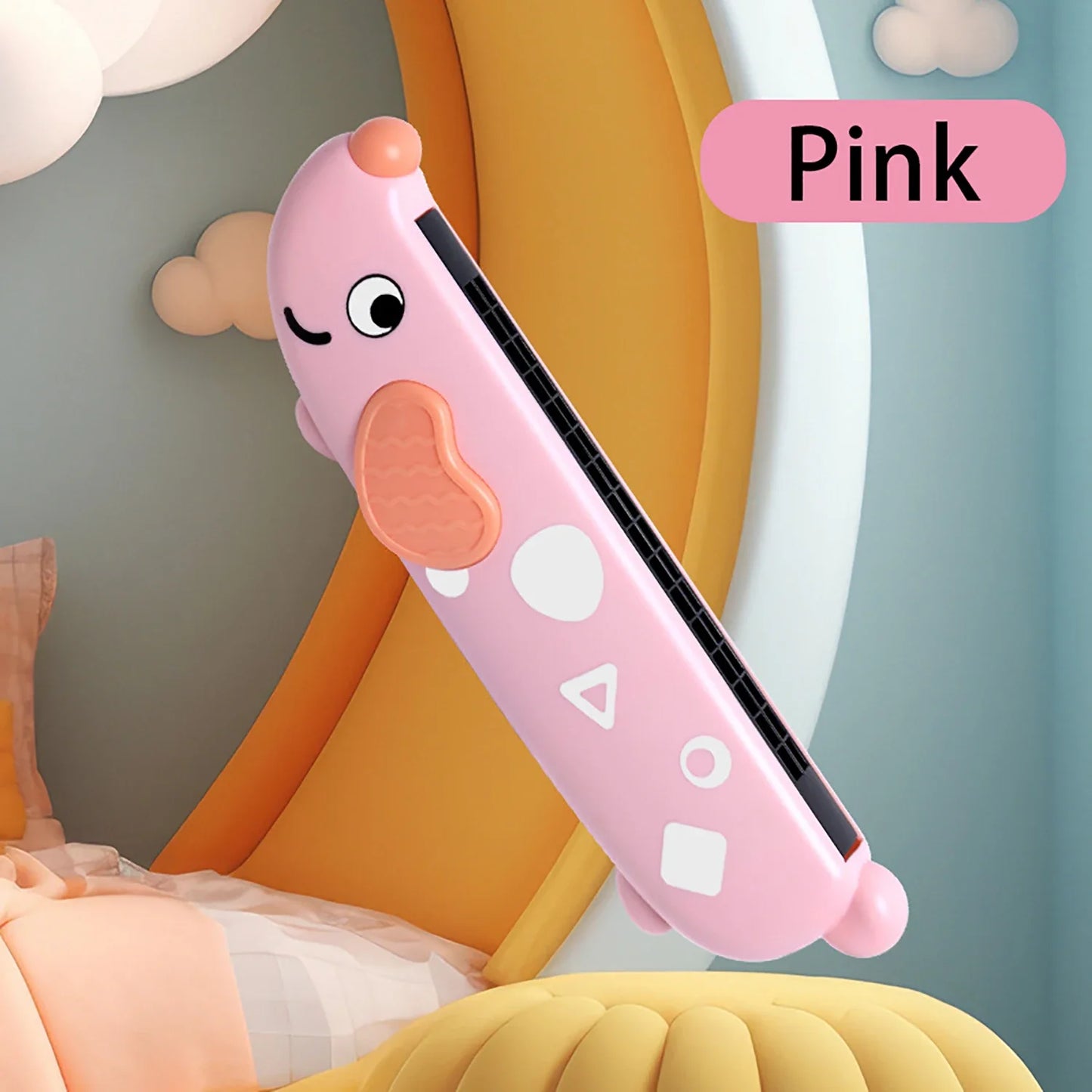Harmonica en bois cartoon mignon pour enfants - Jouet musical Montessori créatif pour garçons et filles, cadeau idéal pour les jeunes musiciens