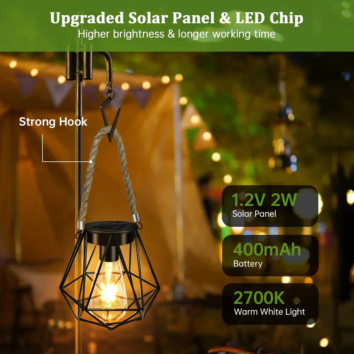 Floroux Solar Lampe géométrique | Éclairage extérieur LED | Durable & élégant | Décoration pour jardin & terrasse