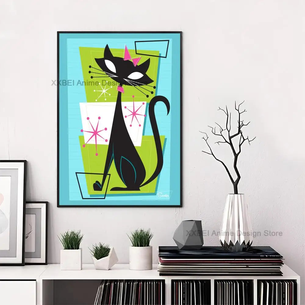 Affiche en toile premium Space-Age Atomic Cat