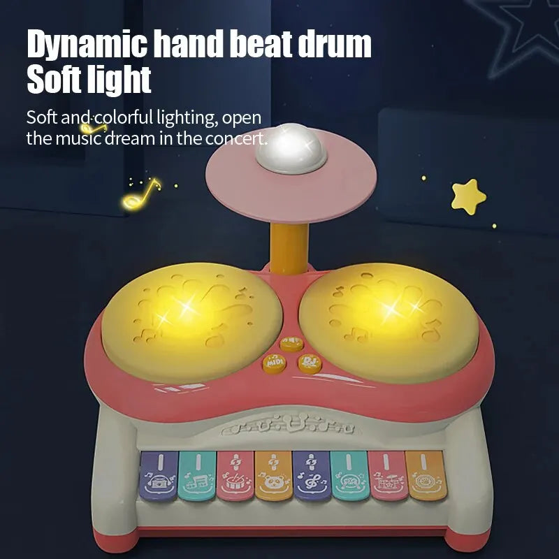 Clavier musical électronique pour enfants & ensemble de batterie - jeu éducatif pour garçons et filles de 3 ans et plus, jouets d'instruments de musique en plastique durable