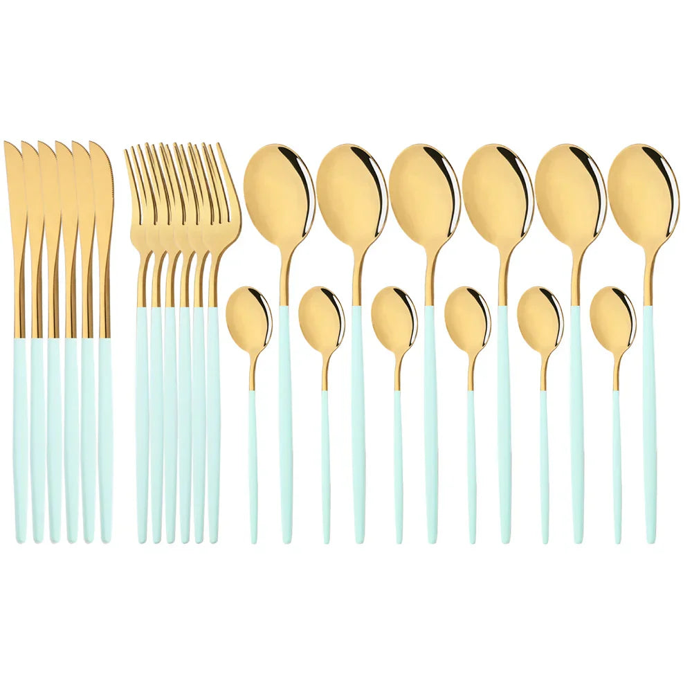 Floroux | Set de vaisselle en acier inoxydable