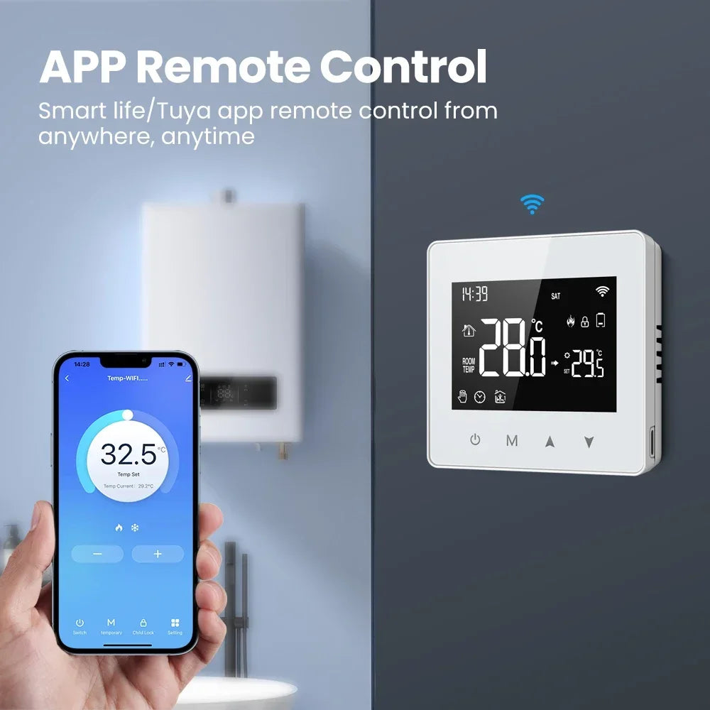 Thermostat d'affichage de chaudière à eau Tuya Zigbee - Contrôle de température WiFi via SmartLife Google Alexa Apps