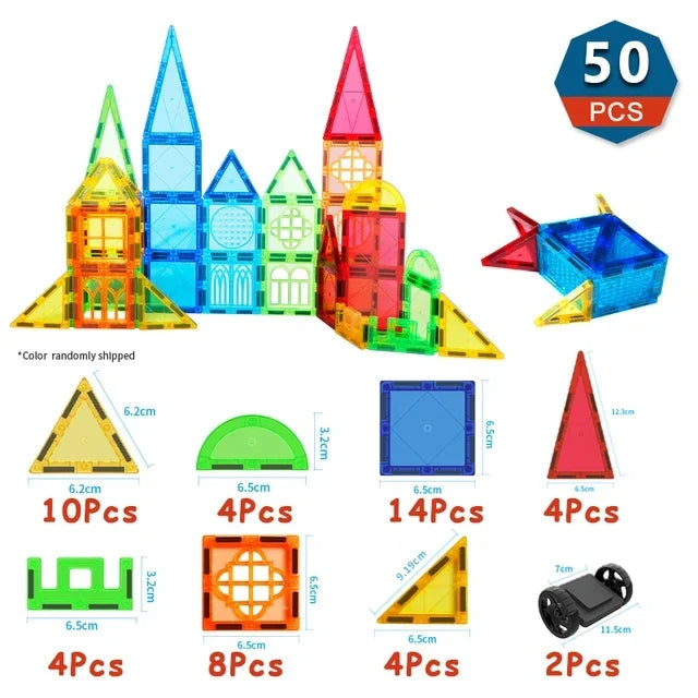 Set de Blocs de Construction Magnétiques - Puzzle d'Architecture Éducatif Coloré pour Enfants, Jouet de Développement Créatif pour les 3 ans et plus - Idéal pour un Anniversaire ou un Cadeau de Vacances